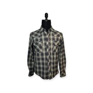 Salt Valley Western Flannel Shirt Plaid Pearl Snap Cowboy Long Sleeve